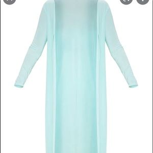 NWT PrettyLittleThings mint long kimono/jacket !